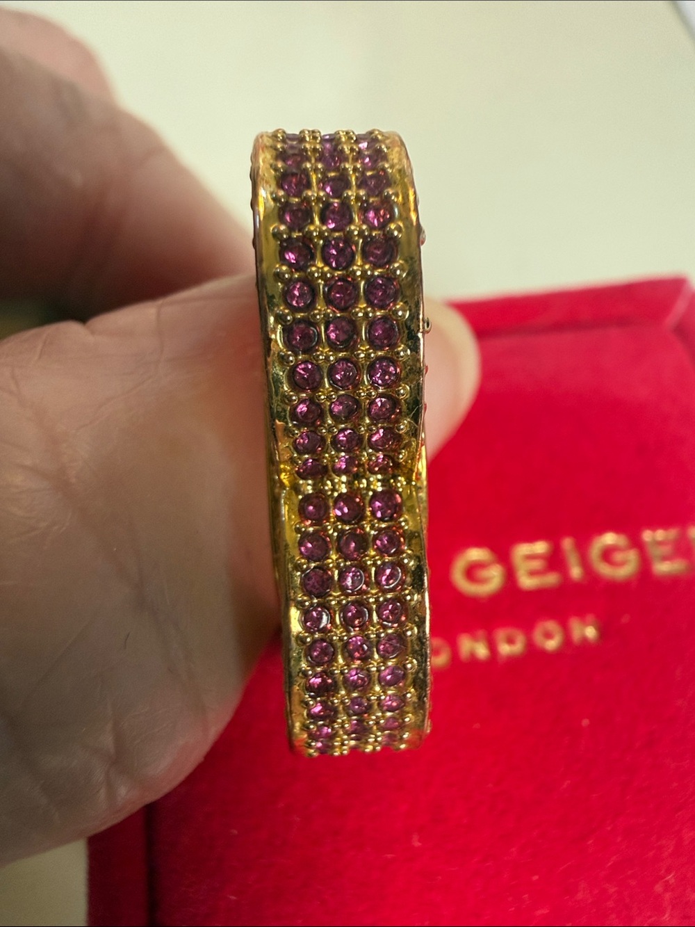 Have a Heart Kurt Geiger Pink and Luminescent Crystal Gold Ring - Picture 4 of 6
